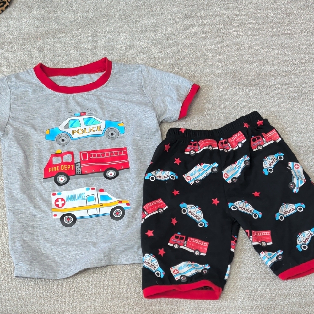 Kids Police ambulance and Fire Truck Pajama Set
